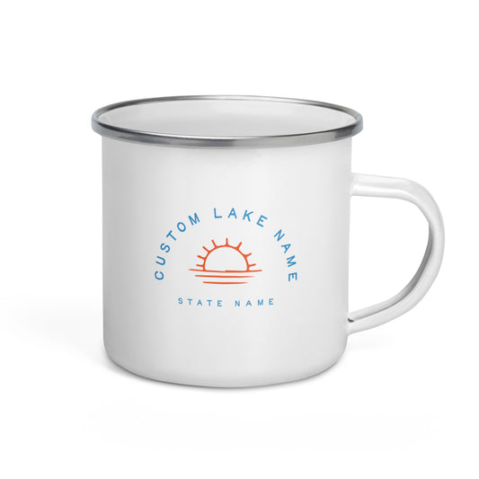 Sunset Logo Custom Lake Enamel Mug
