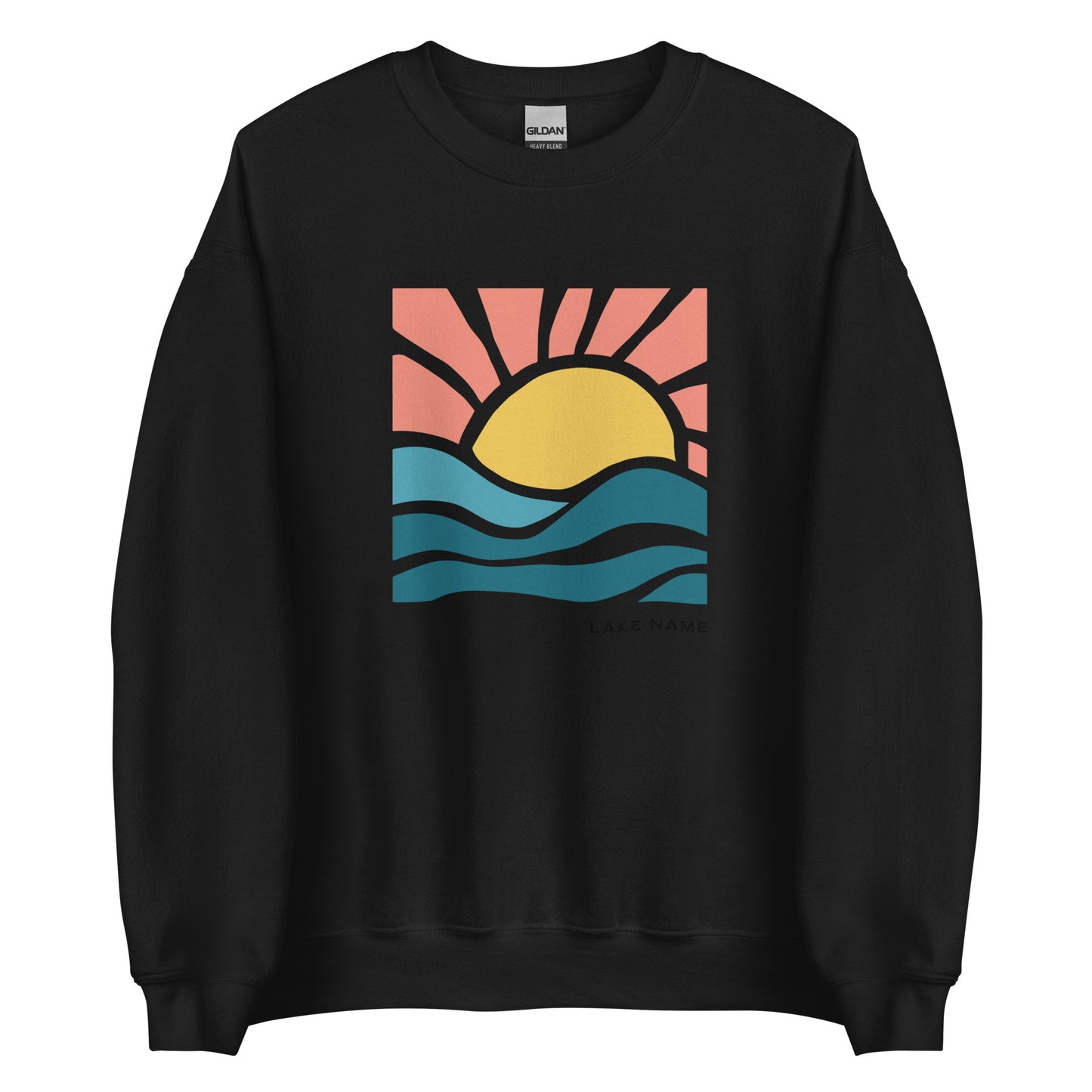 Pink Sky Lake Logo Custom Crewneck Sweatshirt