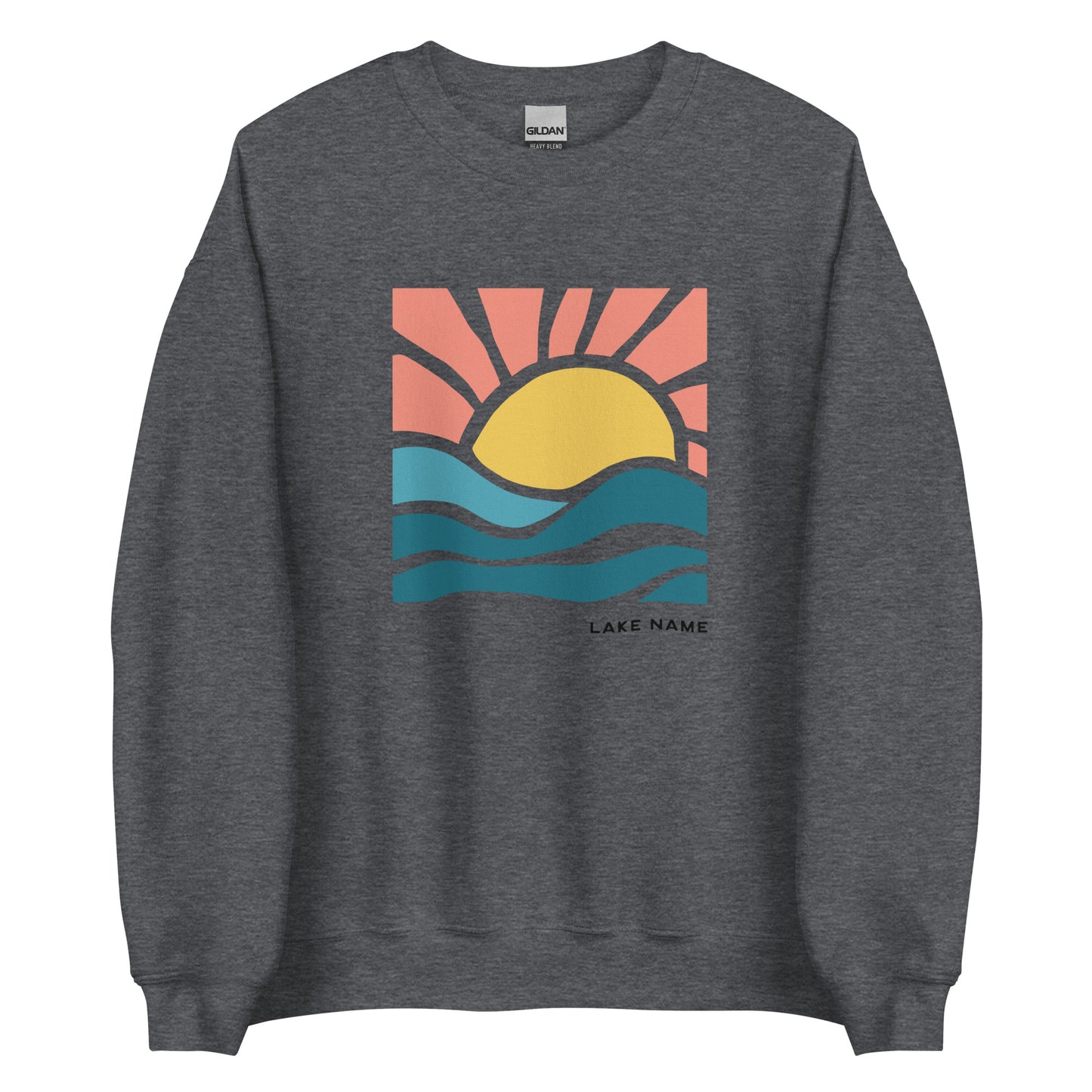 Pink Sky Lake Logo Custom Crewneck Sweatshirt