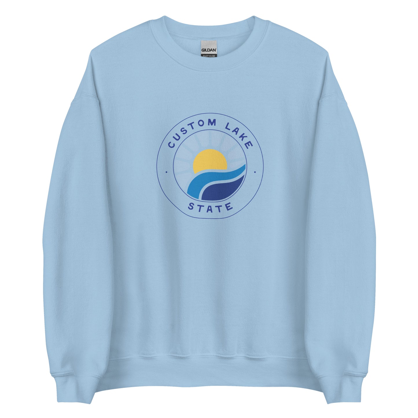 Waves Logo Custom Lake Crewneck Sweatshirt