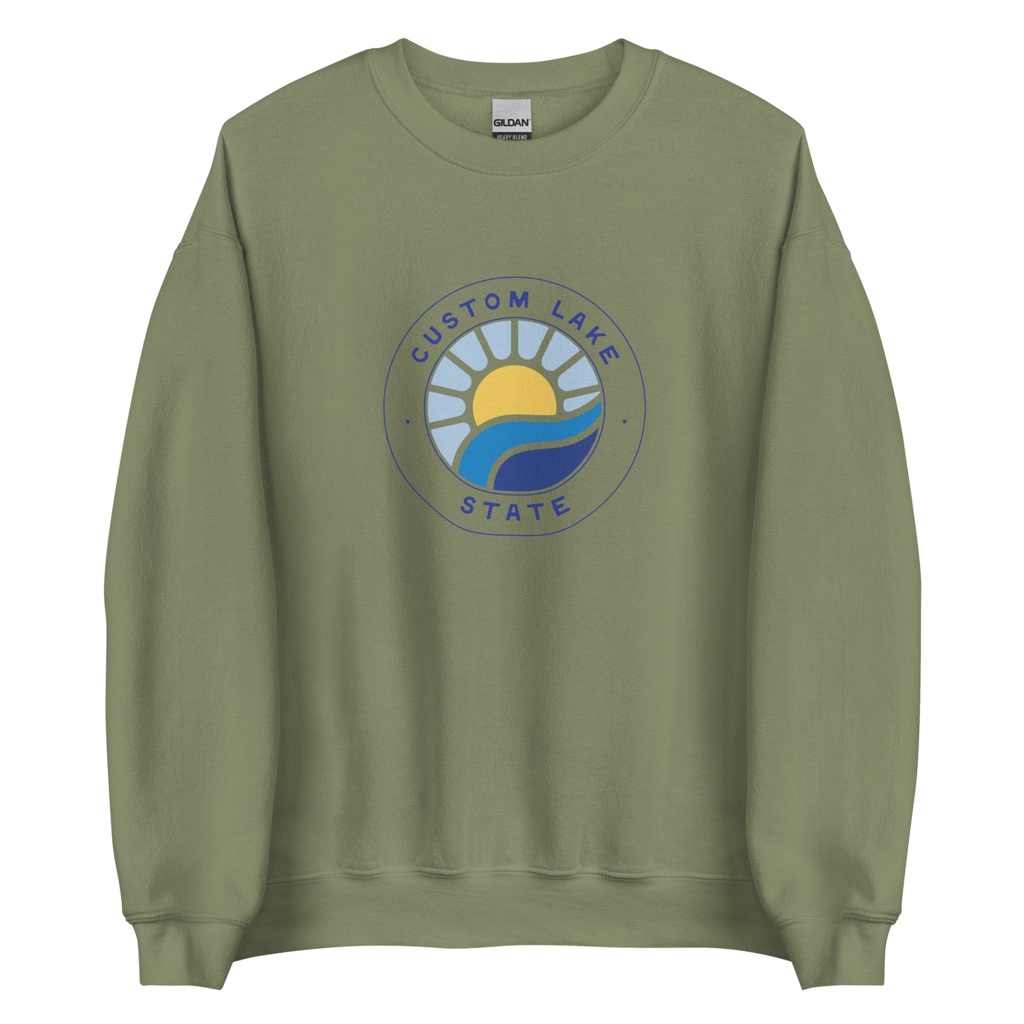 Waves Logo Custom Lake Crewneck Sweatshirt