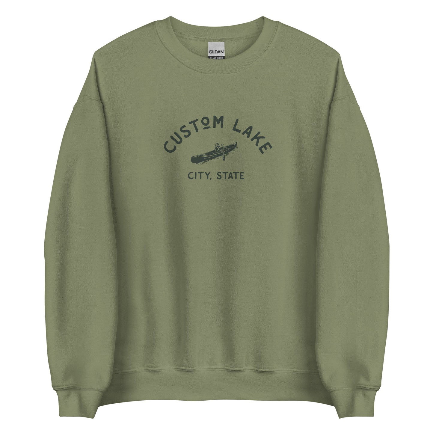 Canoe Logo Custom Lake Crewneck Sweatshirt