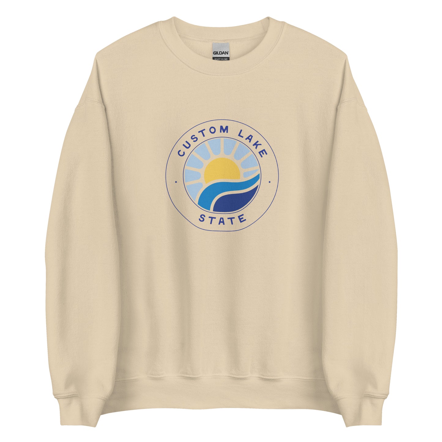 Waves Logo Custom Lake Crewneck Sweatshirt