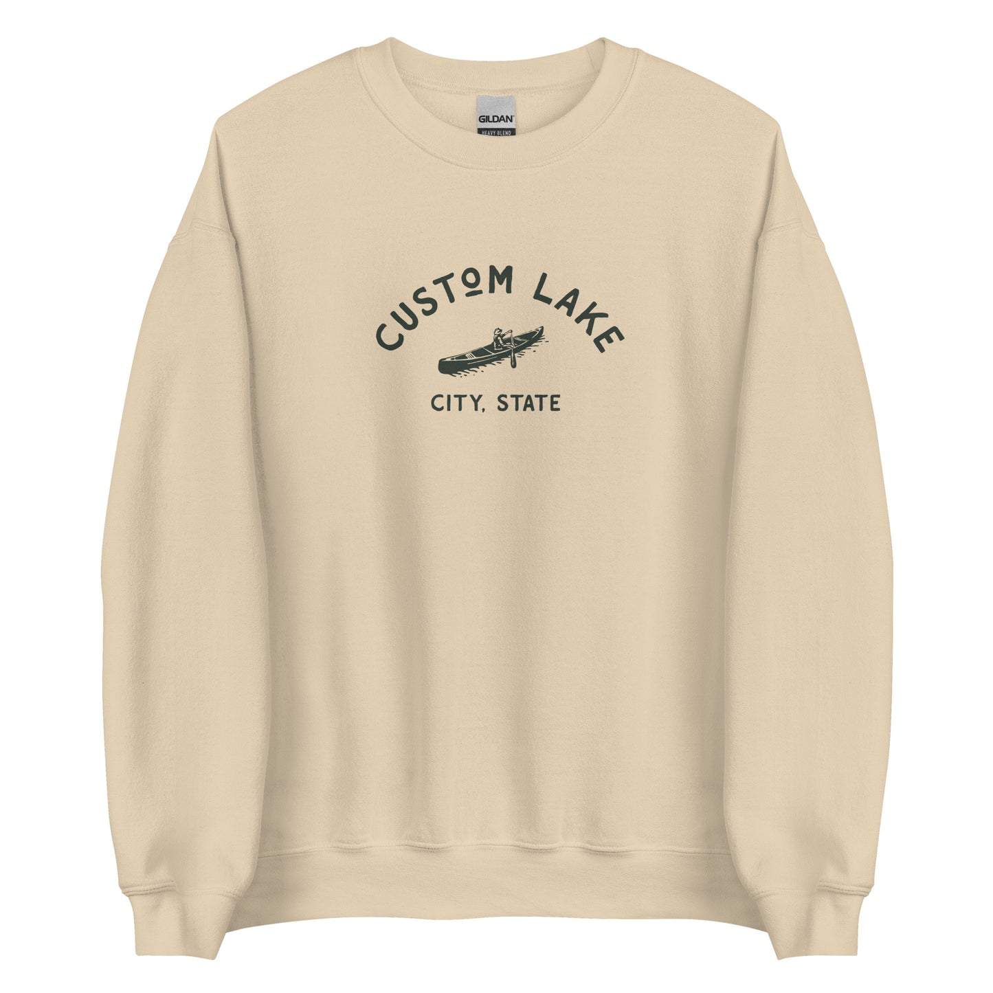 Canoe Logo Custom Lake Crewneck Sweatshirt