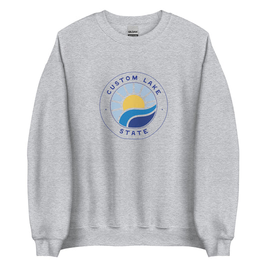 Waves Logo Custom Lake Crewneck Sweatshirt