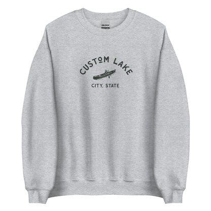 Canoe Logo Custom Lake Crewneck Sweatshirt