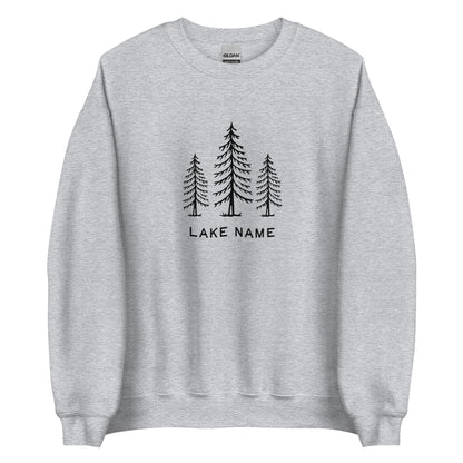 Three Trees Logo Custom Lake Unisex Crewneck Sweatshirt