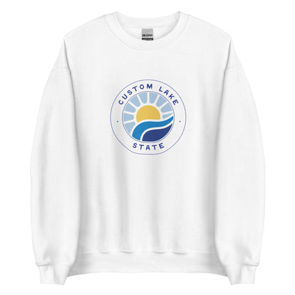 Waves Logo Custom Lake Crewneck Sweatshirt