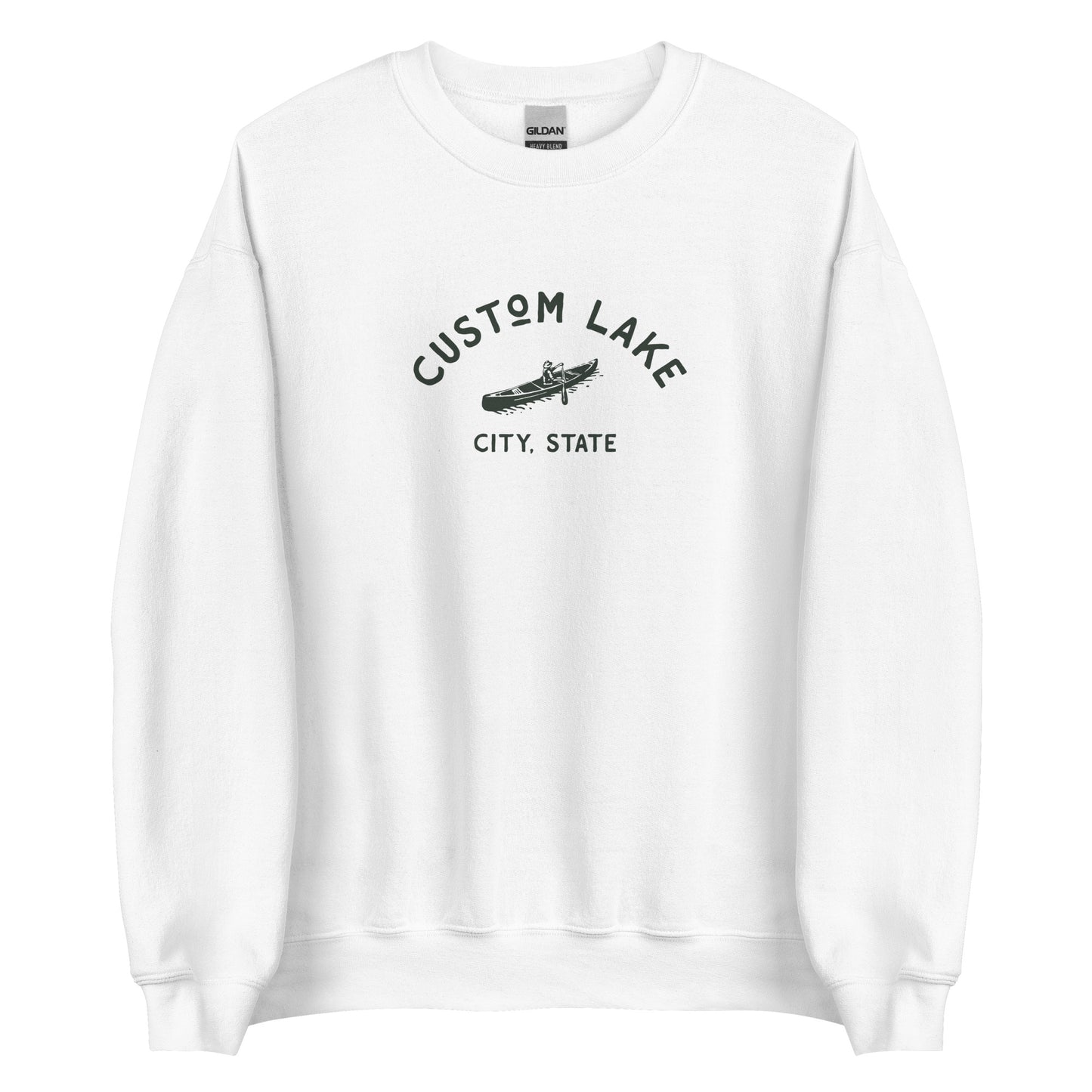 Canoe Logo Custom Lake Crewneck Sweatshirt