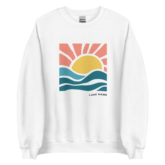 Pink Sky Lake Logo Custom Crewneck Sweatshirt