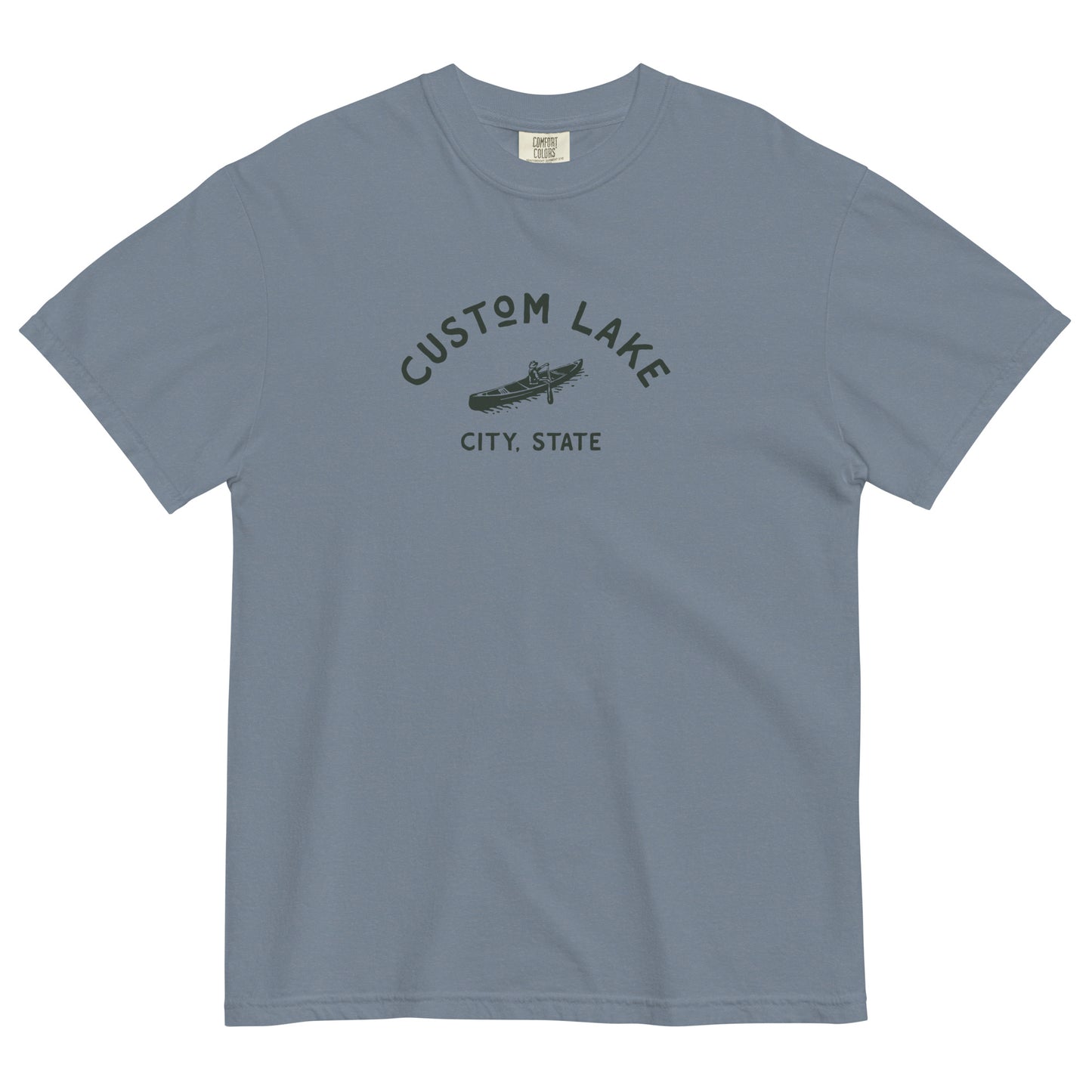 Canoe Logo Custom Lake garment-dyed t-shirt