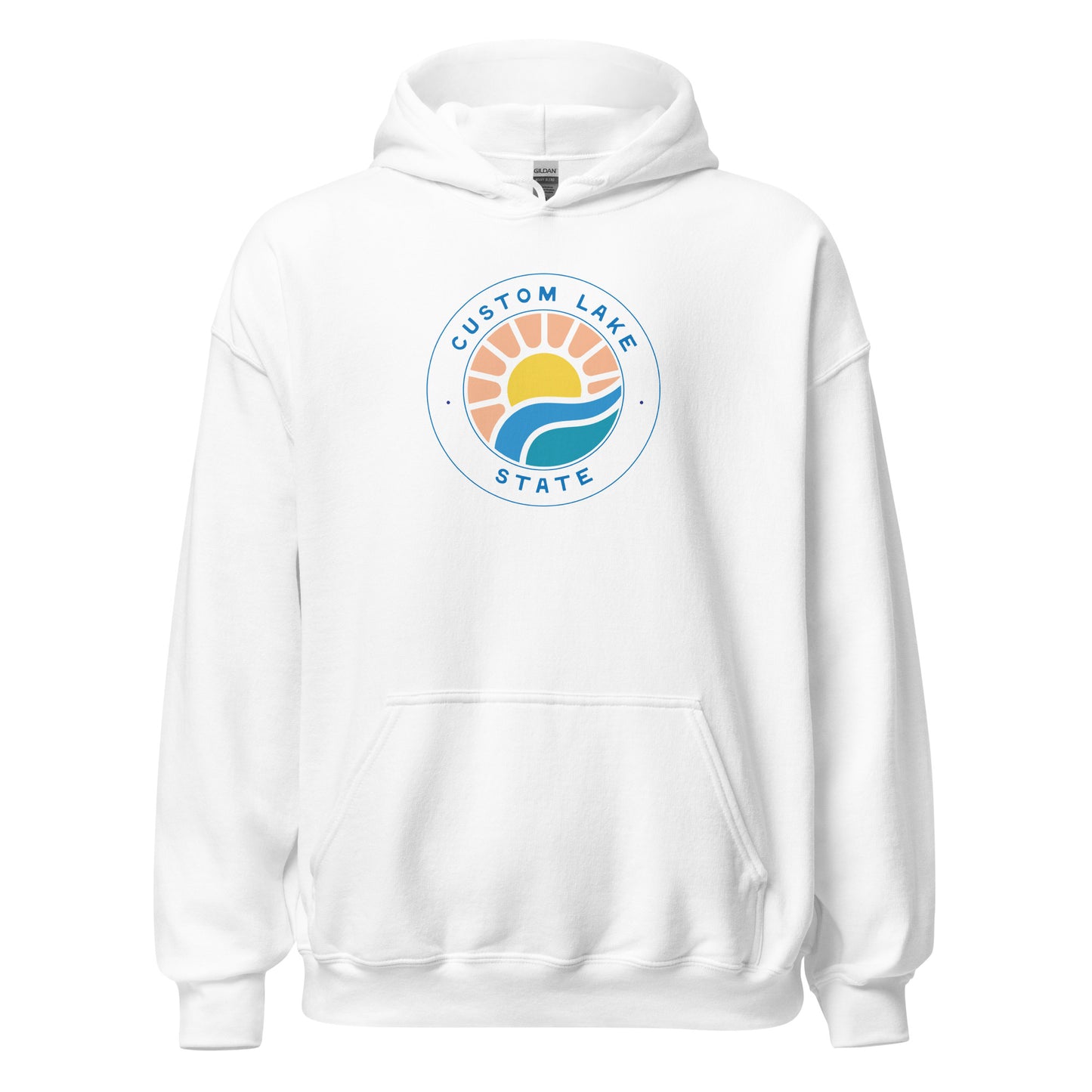 Pink Waves Logo Custom Lake Hoodie