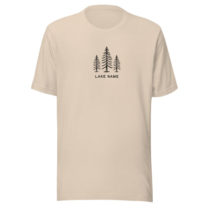 Three Trees Logo Custom Lake Lightweight T-shirt