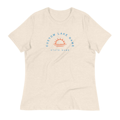 Custom Lake Sunset logo Women's T-Shirt