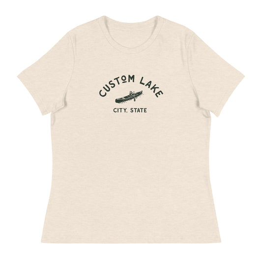 Canoe Logo Custom Lake Women's Relaxed T-Shirt