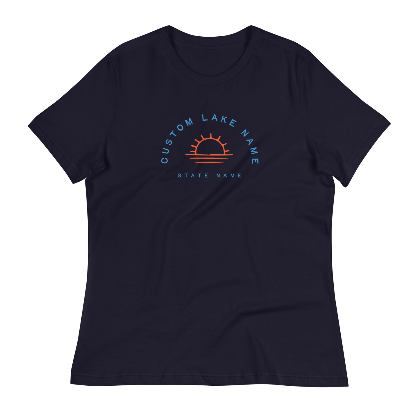 Custom Lake Sunset logo Women's T-Shirt