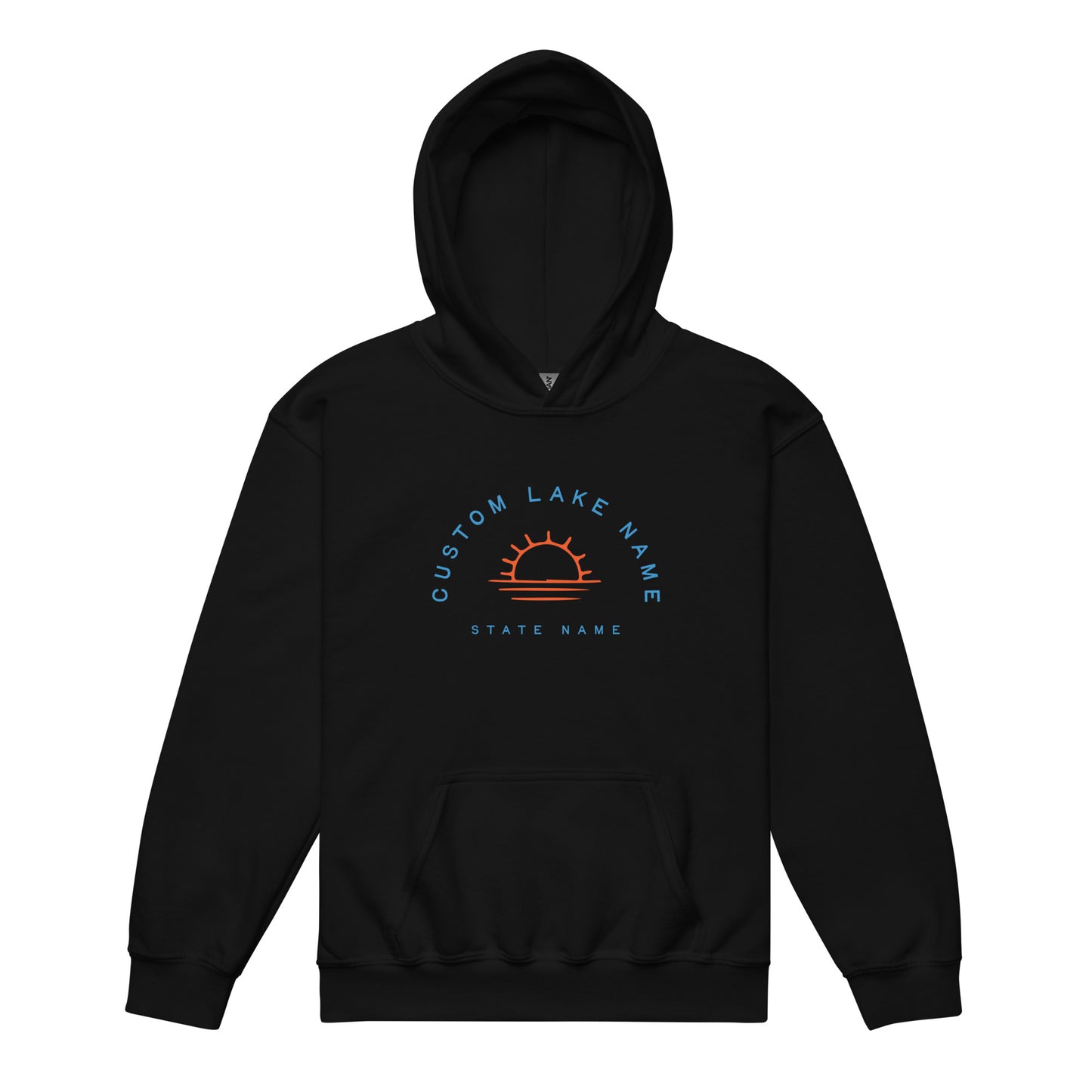 Sunset Logo Custom Lake Unisex Hoodie Youth