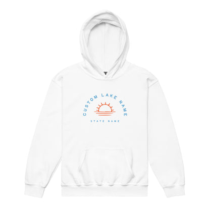 Sunset Logo Custom Lake Unisex Hoodie Youth