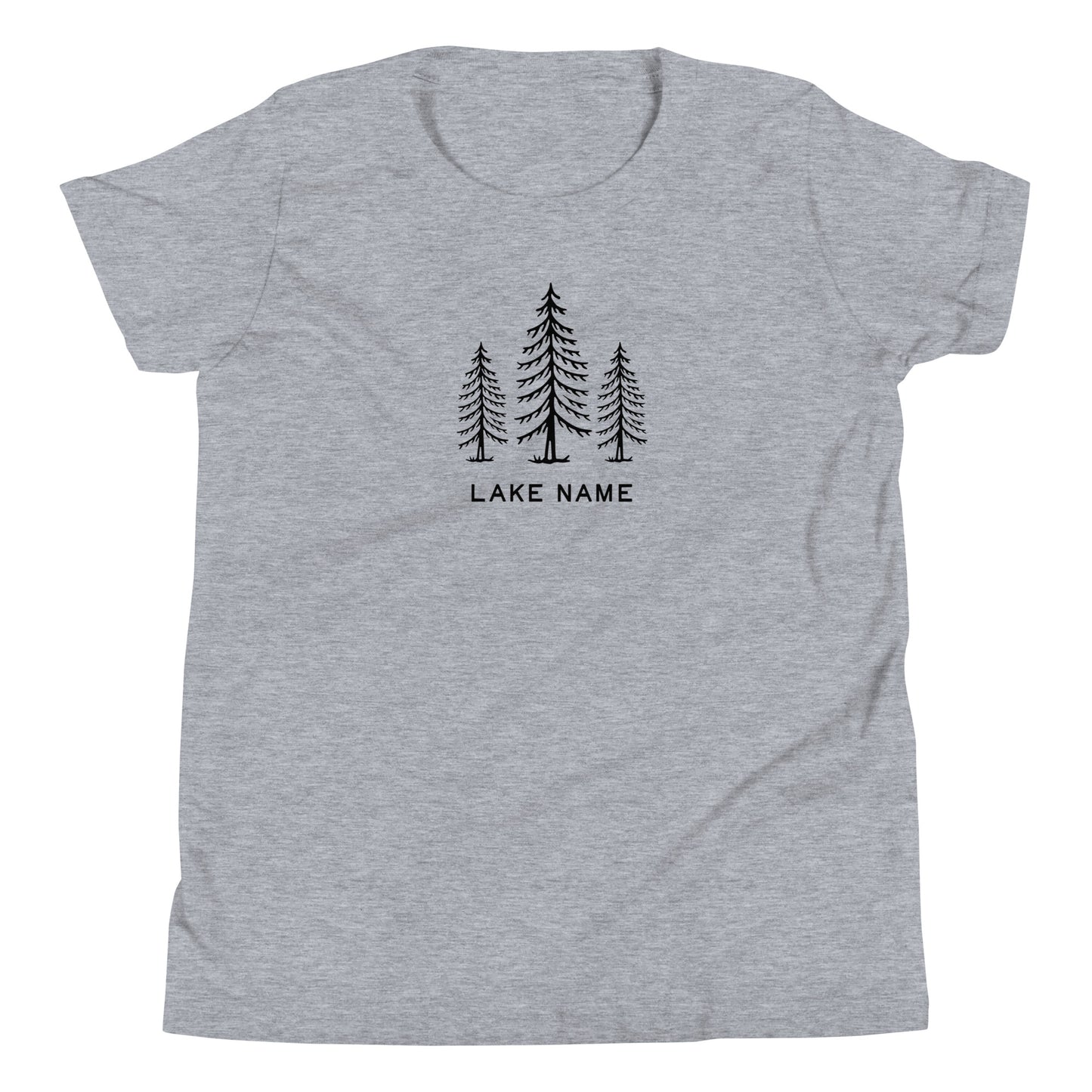 Three Trees Custom Lake Logo Youth Short Sleeve T-Shirt