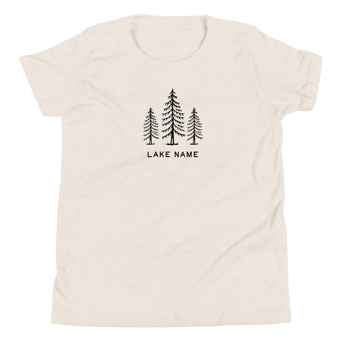 Three Trees Custom Lake Logo Youth Short Sleeve T-Shirt