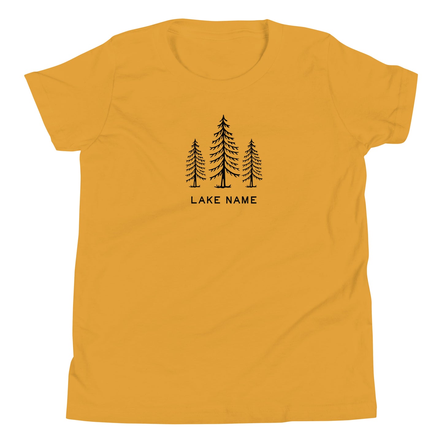 Three Trees Custom Lake Logo Youth Short Sleeve T-Shirt